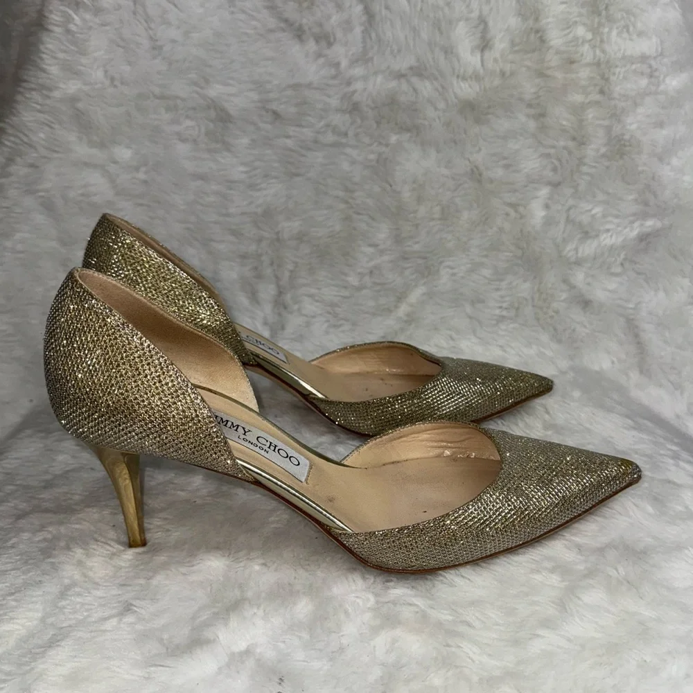 Jimmy Choo Addison 85mm gold goddess heels - Picture 4 of 11